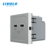 USB Type-C розетка LIVOLO, PD 65W, Power Delivery, швидка зарядка, сіра, модуль VL-FCUC.UC-2WP фото