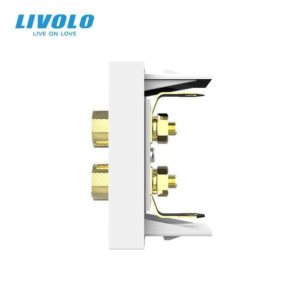Аудіо розетка LIVOLO Banana Plug, біла, для колонок / підсилювача, модуль 0.5 поста (VL-FCSD-1WP) VL-FCSD-1WP фото