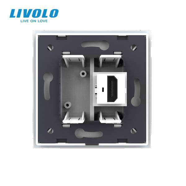 Розетка HDMI Livolo білий скло (VL-C7FCHD-1WP) VL-C7FCHD/FCMB-2WP фото