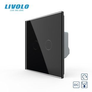 Сенсорна кнопка 2 сенсора 12/24В Livolo чорний скло (VL-FC2HC-2BP) VL-FC2HC-2IS05 фото