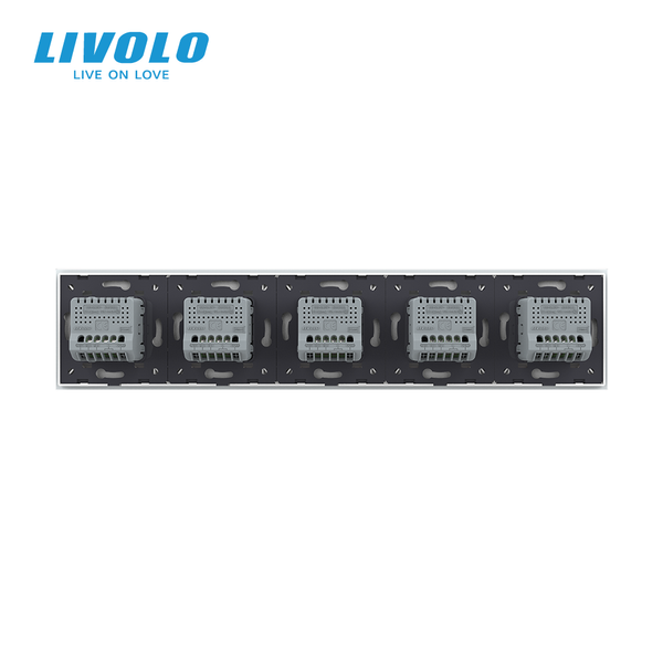 Сенсорний вимикач 10 сенсорів (2-2-2-2-2) Livolo білий скло (VL-C710-11) VL-C710-11 фото
