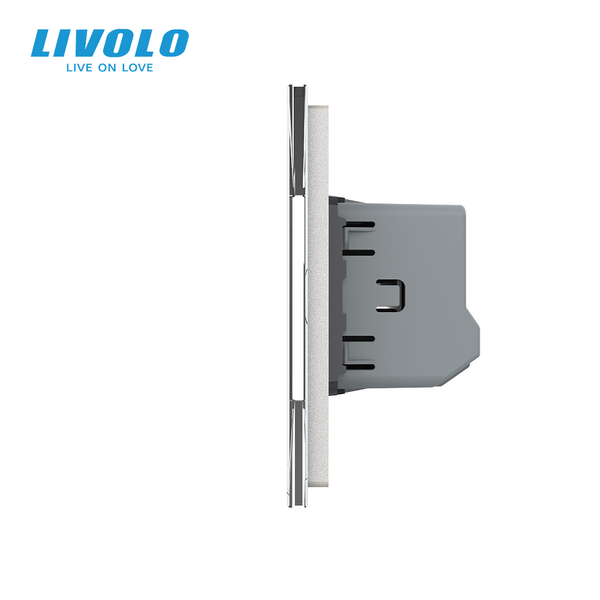 Сенсорний димер LIVOLO 5 сенсорів (2-1-2), білий, скляна панель, 2A 230V VL-C7FC2D/FC1D/FC2D-6WP фото