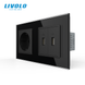 Розетка з заземленням з 2 USB розетками Livolo чорний скло (VL-C7C1EU2USB-12) VL-C7C1EU2USB-11 фото