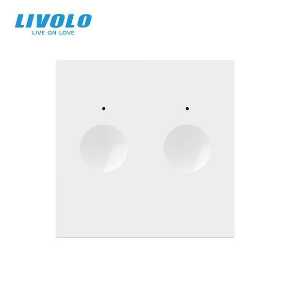 Сенсорний вимикач LIVOLO Sense, 2-сенсорний, білий, прохідний / перехресний, 5А 230В, без нейтралі, модуль без рамки (VL-FC2S-2WP) VL-FC2S-2WP фото