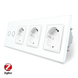 Розумний сенсорний ZigBee вимикач 2 сенсора 3 розетки Livolo білий скло (VL-C702Z/C7C3EU-11) VL-C702Z/C7C3EU-11 фото 1