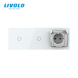 Сенсорний димер LIVOLO 2 сенсори (1-1) з розеткою IP44, кришка, 16A 230V, заземлення, білий скло VL-C7FC1D/FC1D/FCTC16A/XW001-6WP фото 3