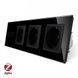 Розумний сенсорний ZigBee вимикач 2 сенсора 3 розетки Livolo чорний скло (VL-C702Z/C7C3EU-12) VL-C702Z/C7C3EU-11 фото
